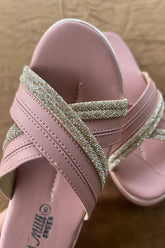 MILLI SHOES - Cross Strap Slides - Pink